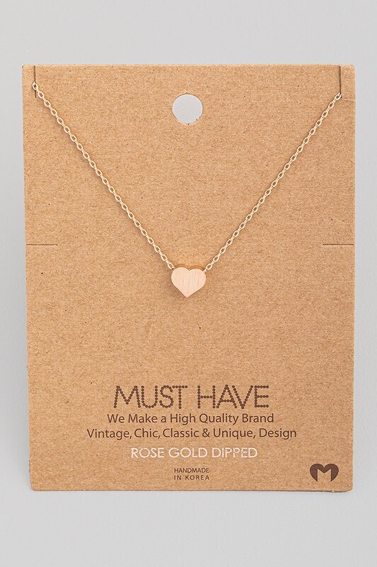 ENE1851R Heart Necklace-Rose Gold