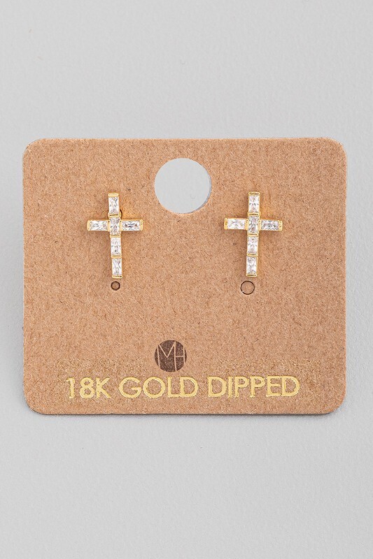 KE1682G Cross Stud-Gold