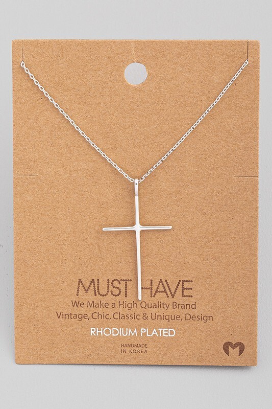 NN1692S Cross Necklace-Silver