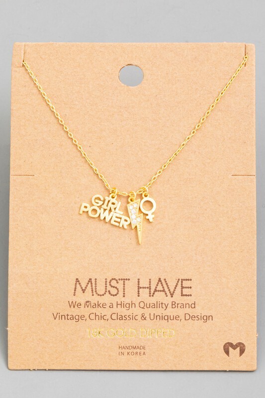 NN4372G Girl Power Necklace-Gold
