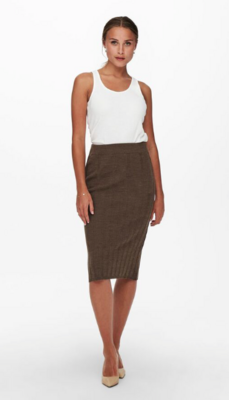 Tessa Knit Pencil Skirt-Chestnut Melange