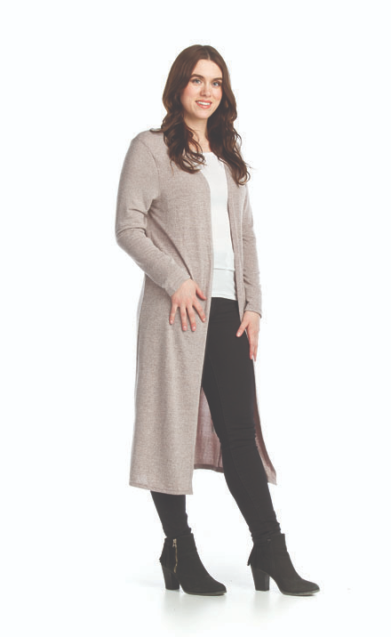 Long Knit Cardigan-Pink