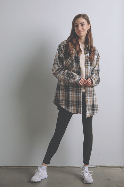 Plaid Shacket- BLK/WHT