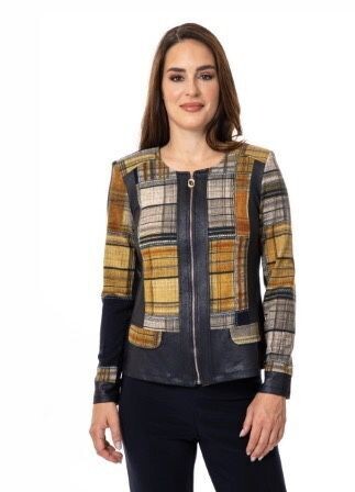7659 Printed Jacket-Yellow Multi