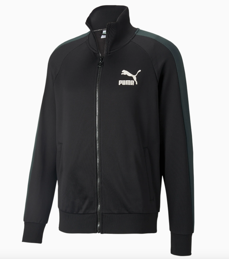 530095 Iconic T7 Track Jacket-Black/Green Gables