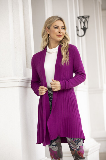 8020AA Cashmere Cardigan-Magenta
