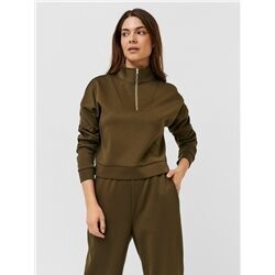 Bjanka Crop Sweatshirt-Dark Olive