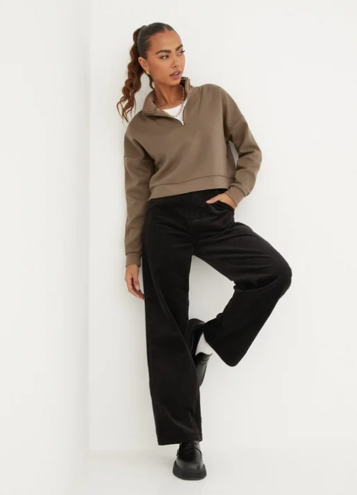 Bjanka Crop Sweatshirt-Fossil