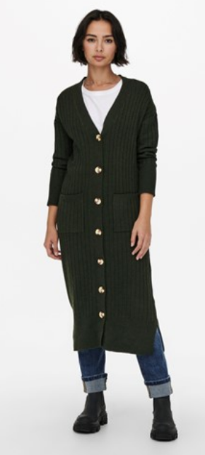 Dolly Rib Maxi Cardigan-Rosin Melange
