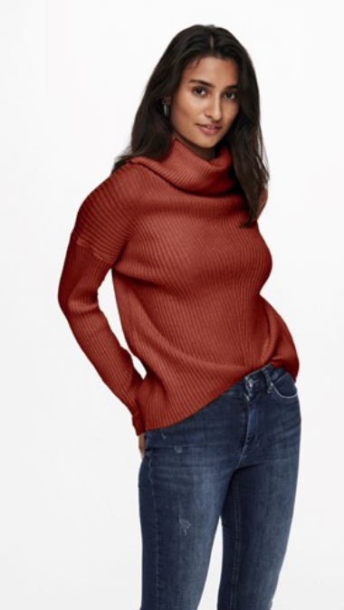 Katia Cowlneck Knit Pullover-Roasted Russet