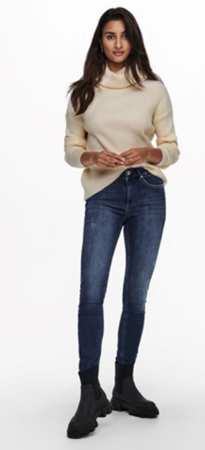Katia Cowlneck Knit Pullover-Ivory