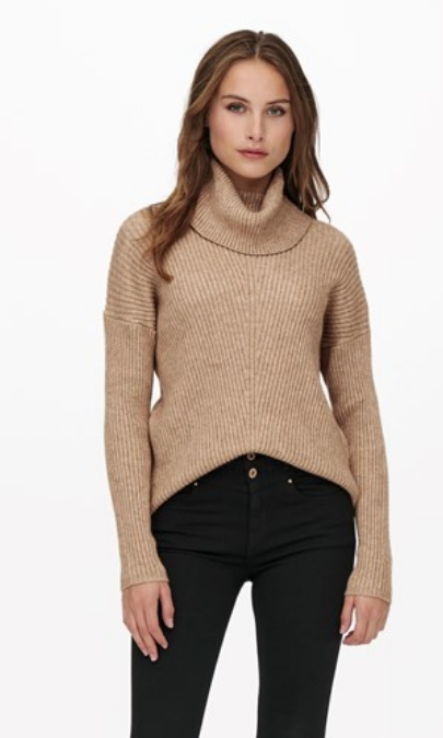 Katia Cowlneck Knit Pullover-Toasted Coconut