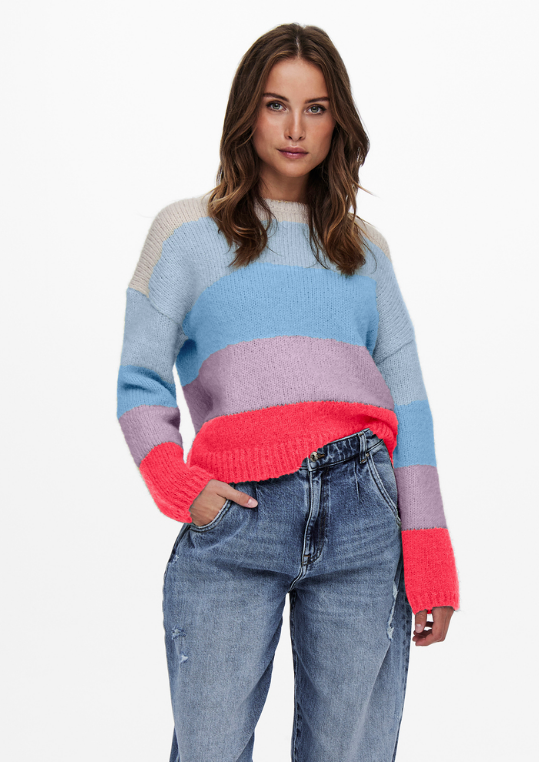 Sonja L/S O-Neck Pullover-Blue Bell