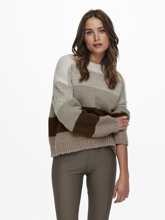 Sonja L/S O-Neck Pullover-Chestnut