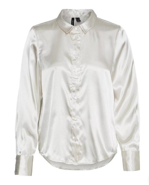 Ane L/S Satin Shirt-Birch