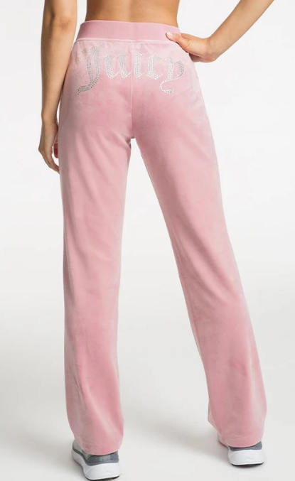 J1FBVE04 Velour Embellished Pant-Blushing Pink