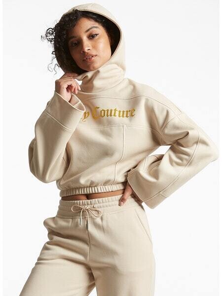 J1FNY190 Branded Front Hoodie-Sand
