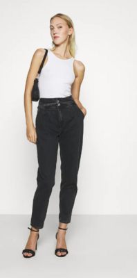 Onllu Carrot Pleat Ankle Denim-Black