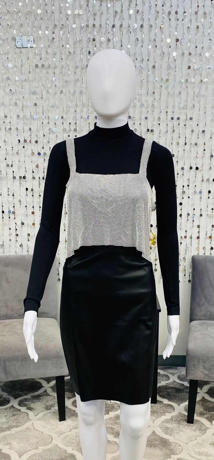 Carmen Crop Top-Silver