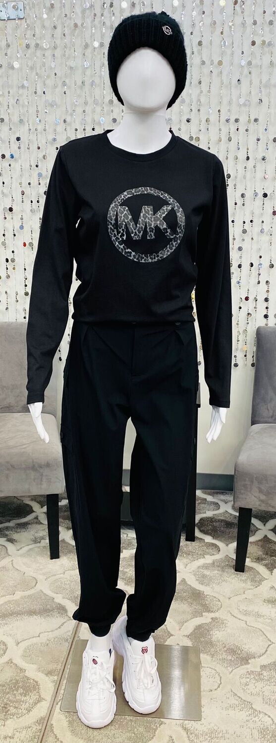 MF150FV9 Cheetah Logo L/S Tee-Black
