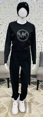 MF150FV9 Cheetah Logo L/S Tee-Black