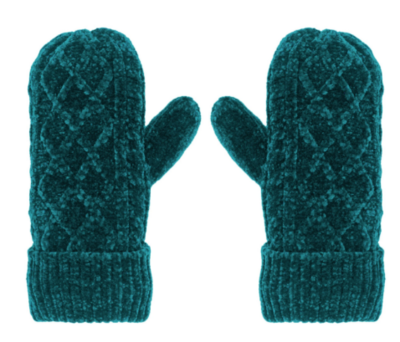 Mittens Cable Knit Teal