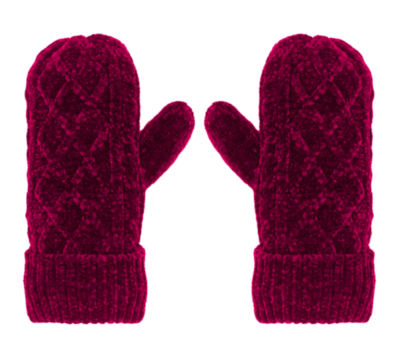 Mittens Cable Knit Raspberry