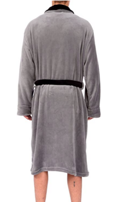 J10605 Men's Robe-Charcoal/Black
