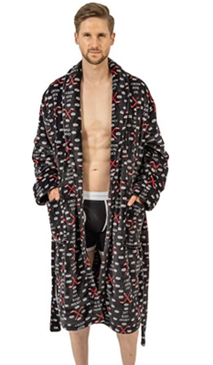 J6005 Men&#39;s Shawl Collar Robe-Hockey