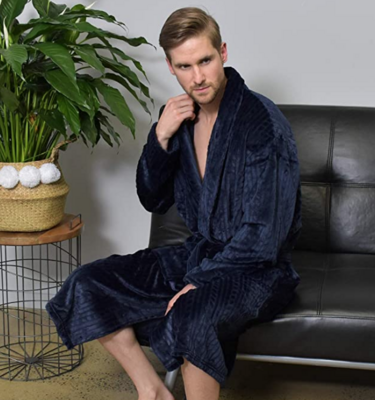 Men&#39;s Bathrobe - Navy