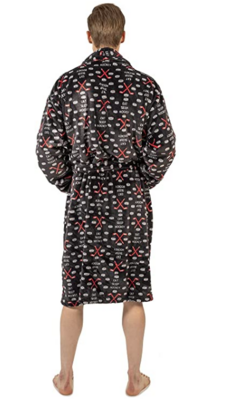 J6005 Men's Shawl Collar Robe-Hockey