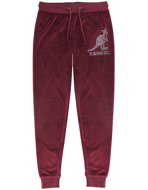 K8248 Velour Crystal Jogger-Maroon
