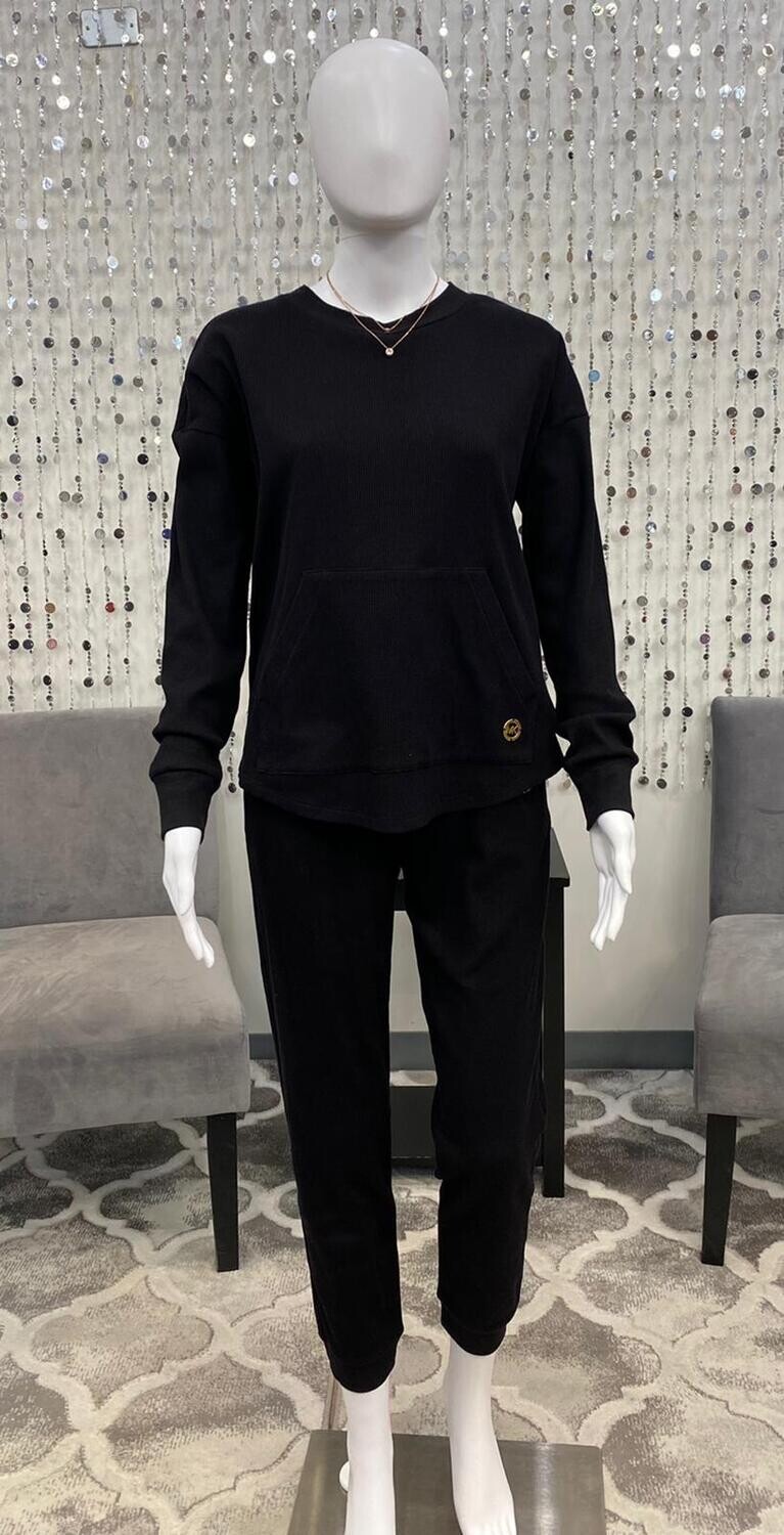 MH13HGP48B Knitted Trousers-Black