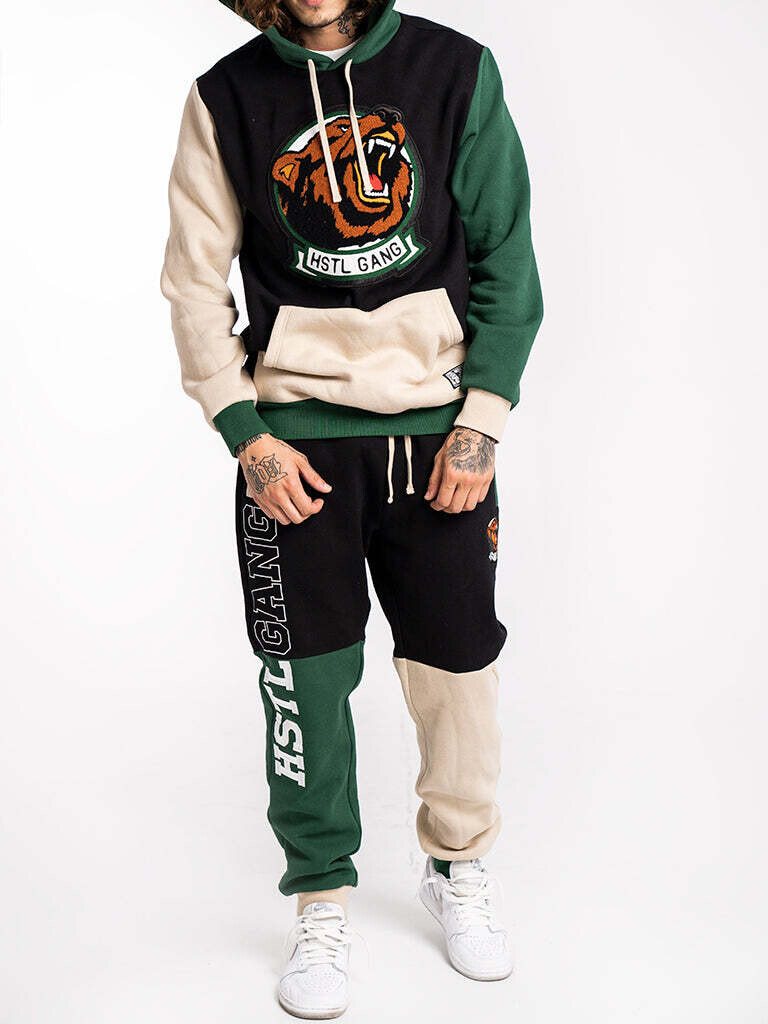 HG2170100 Men&#39;s Knit Hooded Pullover-Stone Multi