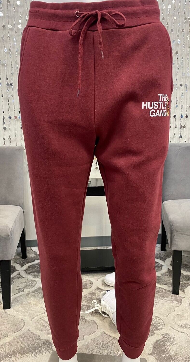 HG2180601 Men&#39;s Knit Sweatpants-Burgundy