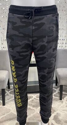 HG2180604F Men&#39;s Fragmented Sweatpants-Black Camo