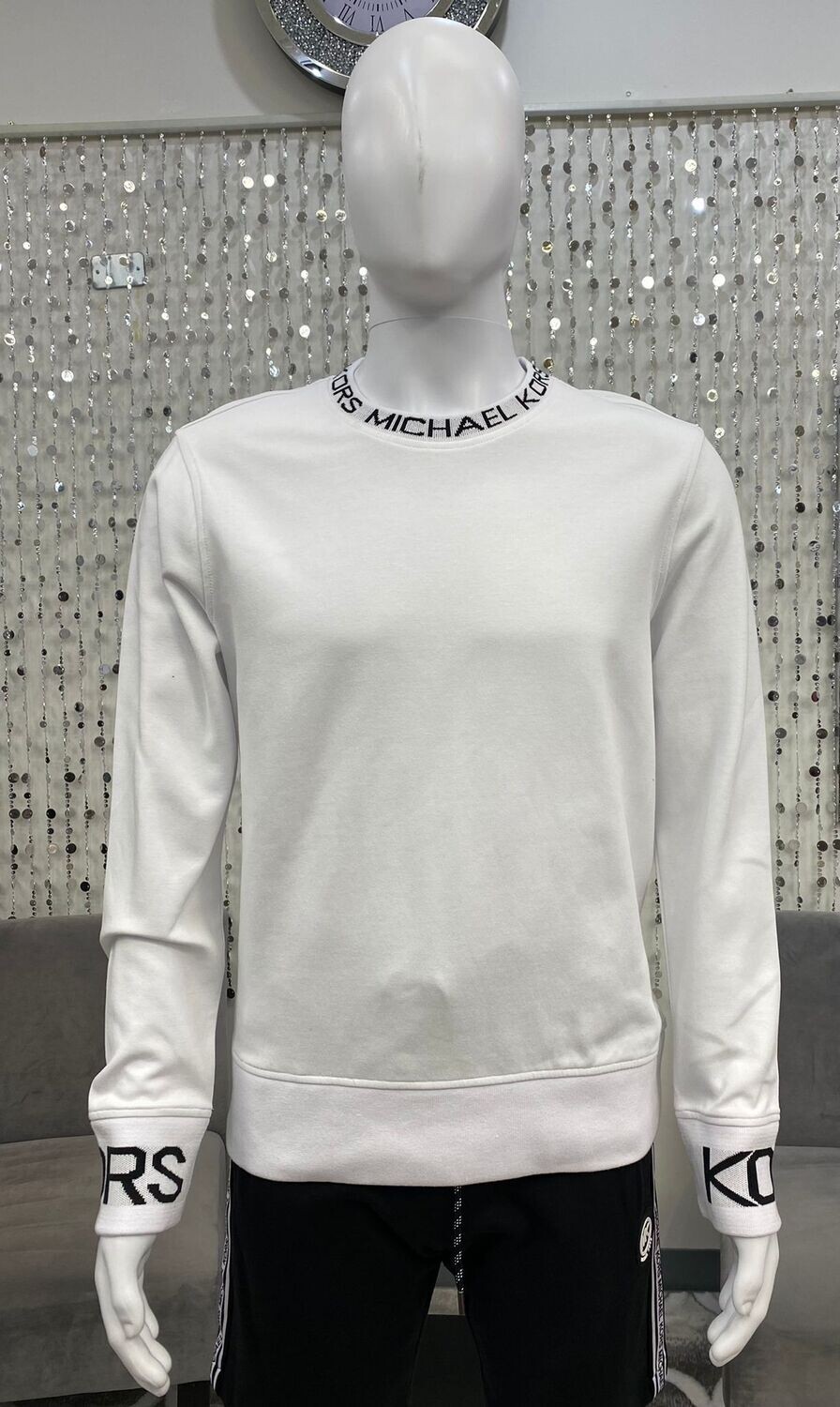 CF150595MF Kors Tape L/S Crew-White