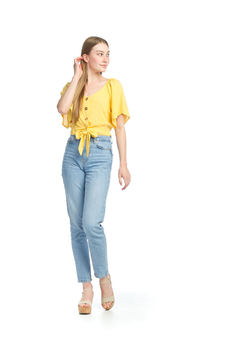 PT-12083 Tie Front Cropped Top
