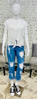 MS250L32 Kors Tie Top-White