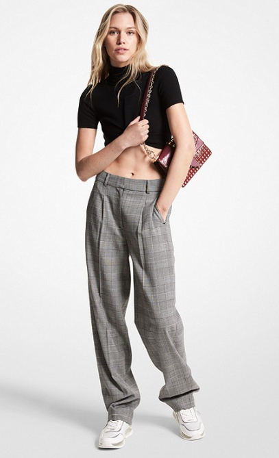 MS2306R4 Cocoon Tailored Pant-Black/White