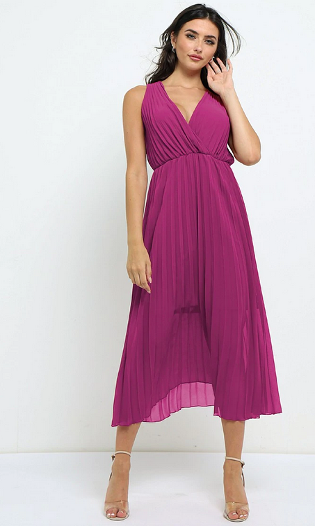 Y028206 Dry Martini Dress-Magenta