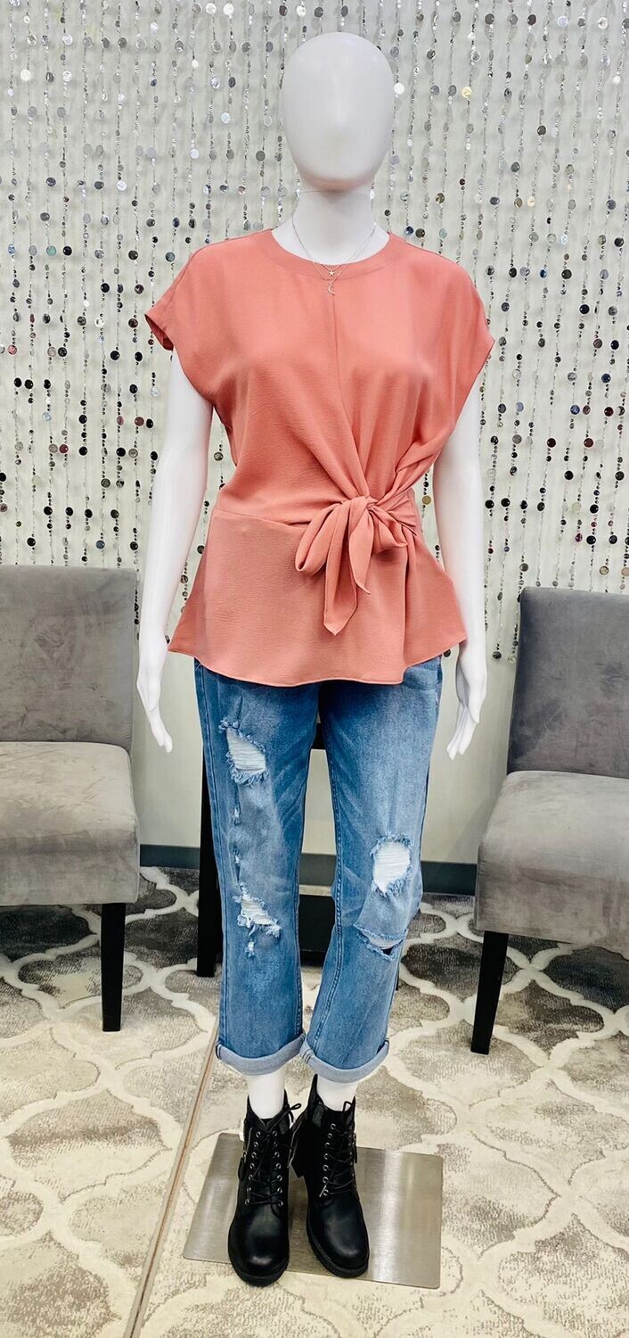 MS240BWA SS Wrap Top-Dusty Rose