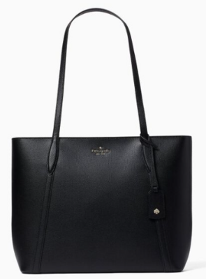 Cara Refined Leather Large Tote-Black