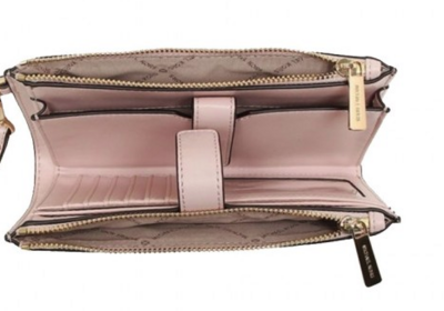 35F8GTVW0B Double Zip Wristlet-Powder Blush