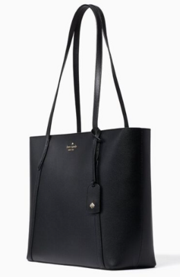 Cara Refined Leather Large Tote-Black