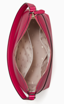 Bailey Textured Leather Shoulder Bag-Fuchsia