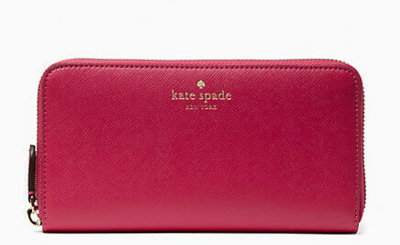 Leila Leather Large Continental Wallet-Hot Pink