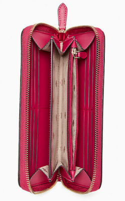 Leila Leather Large Continental Wallet-Hot Pink