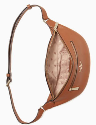 Leila Pebbled Leather Belt Bag-Brown
