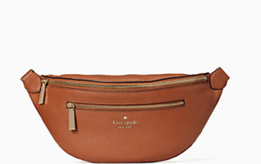 Leila Pebbled Leather Belt Bag-Brown